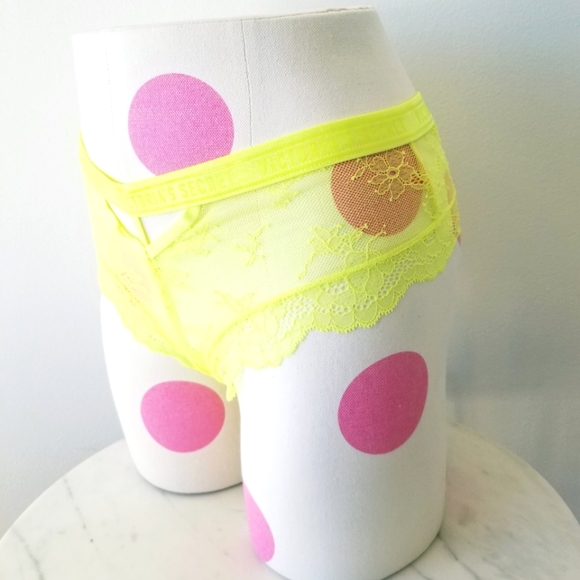 Victoria's Secret Very Sexy Lace Cheeky Panty Neon Logo Waistband Cutouts NWT - Picture 3 of 12